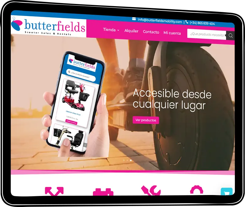 webButterfields ecommerce Butterfields Mobility